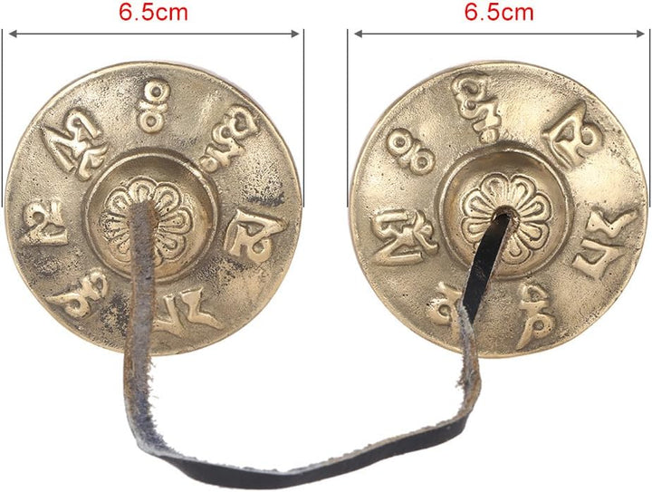 Zimbel Tibetische Meditations Tingsha Zimbeln mit Buddhistischen Glückssymbolen, Chinesische Deko, M