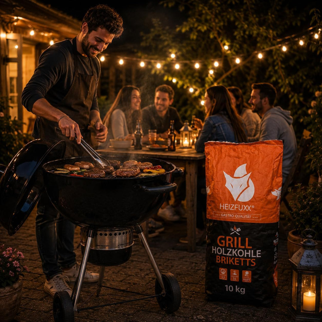 HEIZFUXX Grillholzkohlebriketts Kohle Hartholz BBQ Gastro Restaurant Grill Smoker Steakhouse Brikett