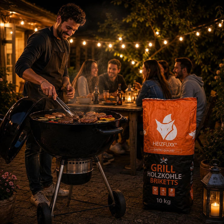 HEIZFUXX Grillholzkohlebriketts Kohle Hartholz BBQ Gastro Restaurant Grill Smoker Steakhouse Brikett