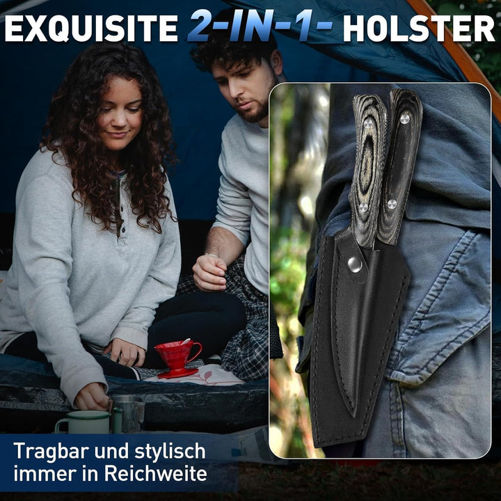 Küchenmesser Set 2-tlg Titanbeschichtet - Extrem scharfe Kochmesser für Profis & Hobbyköche, Ausbein