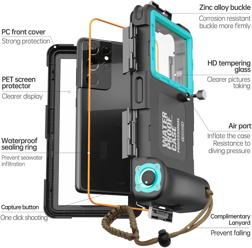 IPX8 wasserdichte Handyhülle zum Schwimmen unter Wasser Hülle Universal Smartphone Tauchen Abdeckung