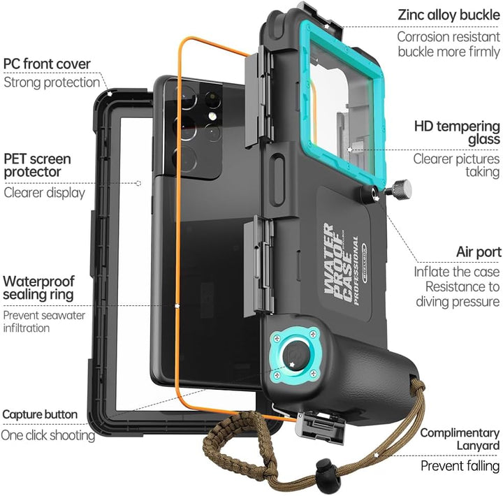 IPX8 wasserdichte Handyhülle zum Schwimmen unter Wasser Hülle Universal Smartphone Tauchen Abdeckung