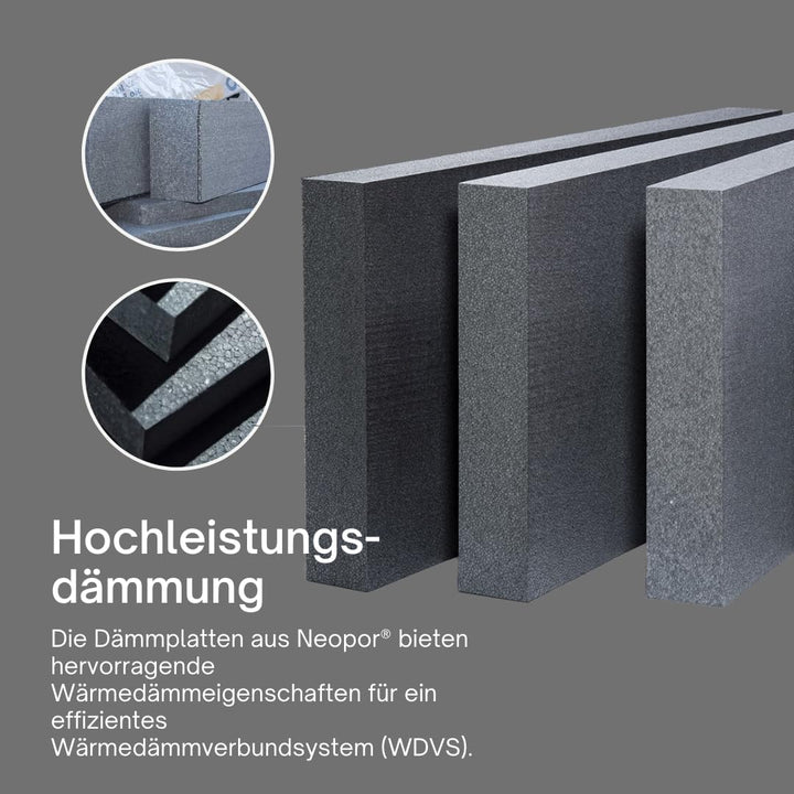 Wärmedämmplatten, verschiedene Stärken WLG 032, 1000 x 500 mm, EPS NEO Fassadendämmung – Styropor WD