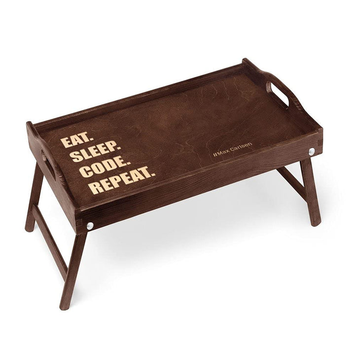 Maverton Laptop Bed Table for him - Personalized Bed Tray for Man - Pinewood Serving Tray with Engra