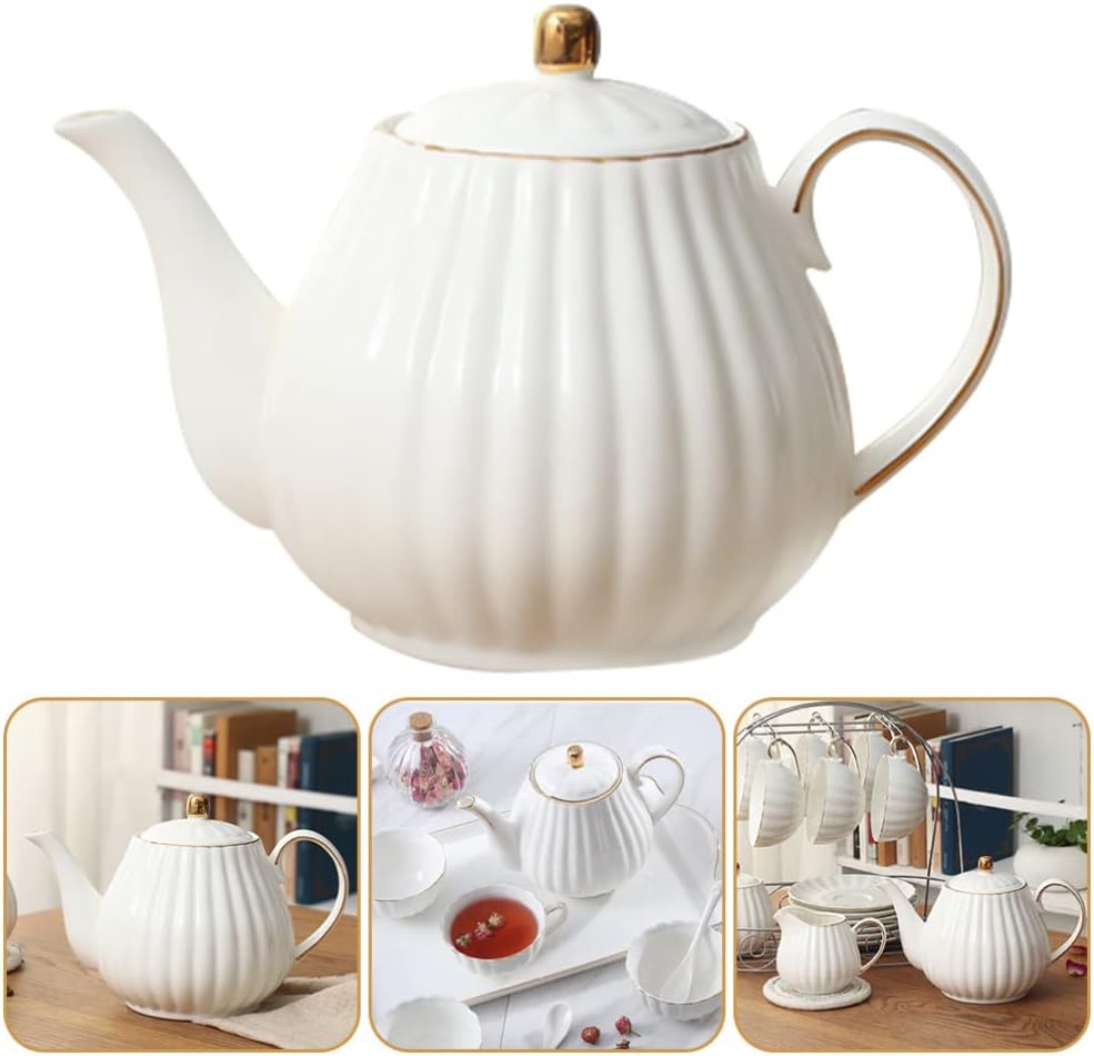 TOPBATHY Kaffeetasse Teekanne Aus Weisser Keramik K?niglicher Keramik Teekanne Porzellan Teekanne Fü