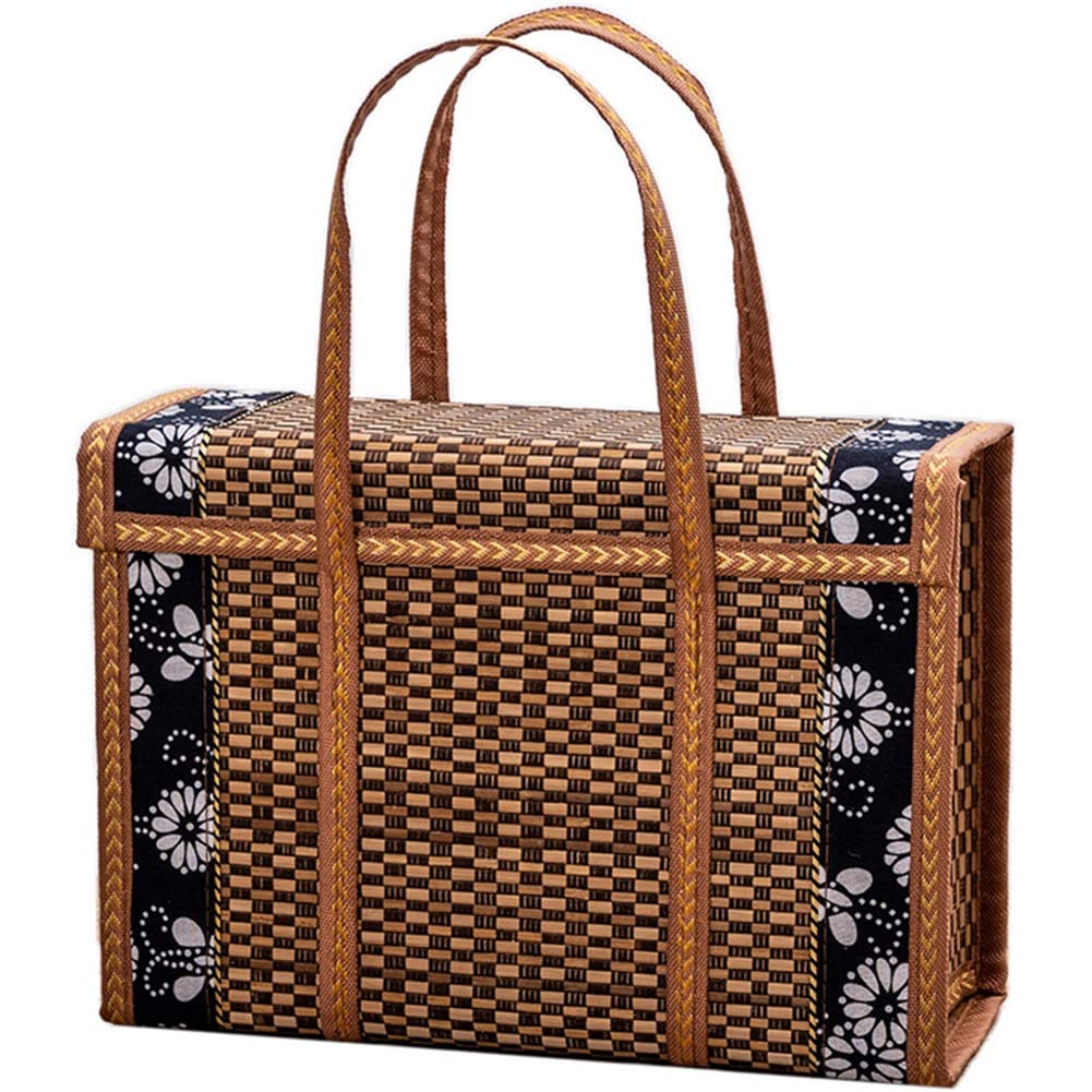 Picknickkorb, gewebt, aus , Aufbewahrungstasche, , Rattan, Gras, faltbar, Bambuskorb