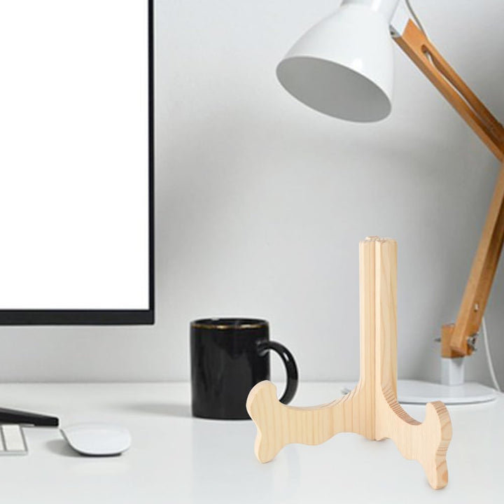 4 Stück Tellerständer aus Holz, 6.3 Zoll Tellerhalter aus Bambus, 4