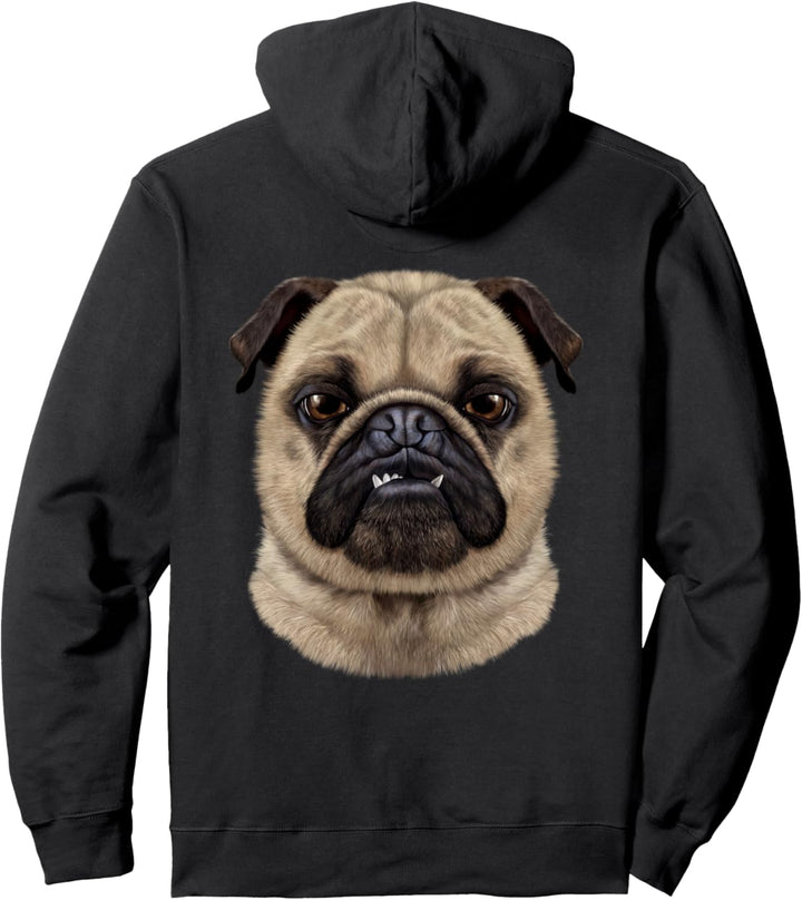 Mürrisches Mopsgesicht Pullover Hoodie