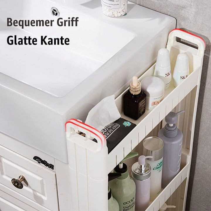 3/5-Tier Schmales Regal,Handwagen mit Rädern, Küchenwagen Rollwagen, Mobiler Lagerregal Organizer fü