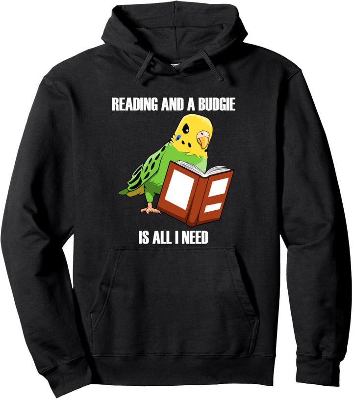 Wellensittich und Bücher lesen Vogel Sittich Pullover Hoodie