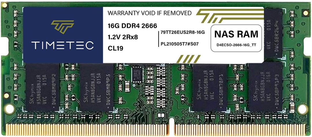 Timetec 16 GB DDR4 2666 MHz PC4-21300 Unbuffered ECC UDIMM 1,2 V CL19 2Rx8 Dual Rank 260 Pin SODIMM