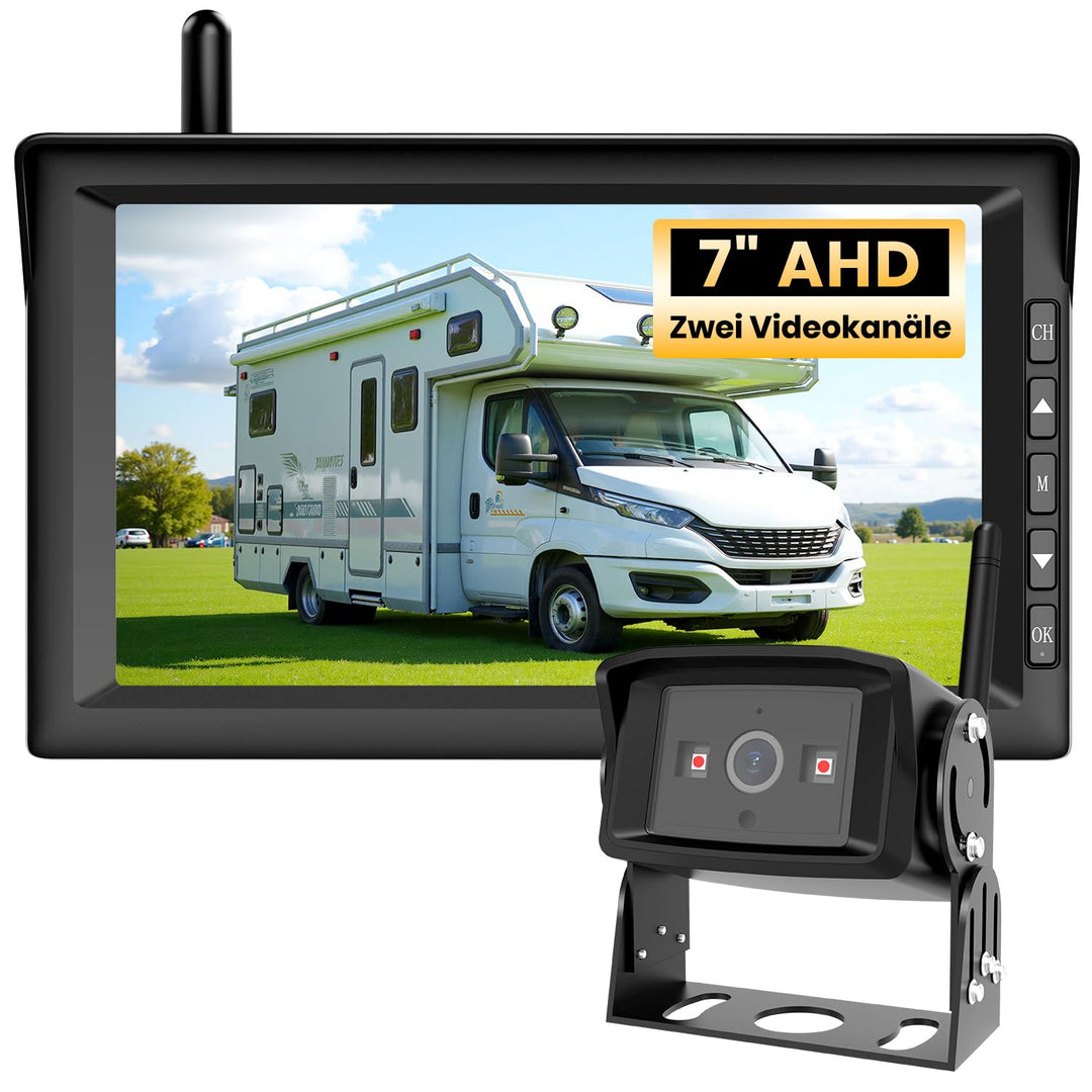 AUTO-VOX 7" HD Rückfahrkamera Kabellos: Einfache Installation & Stabiler Empfang, 150° Weitwinkel Rü