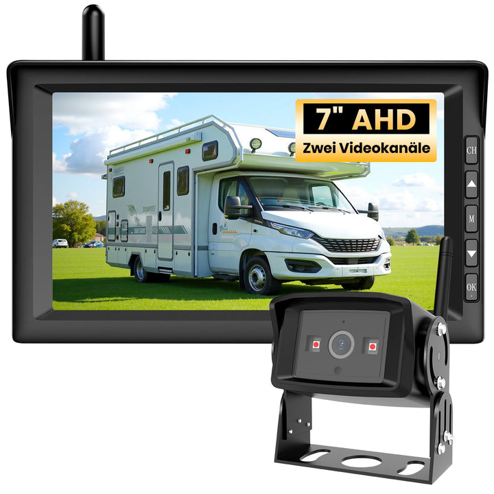 AUTO-VOX 7" HD Rückfahrkamera Kabellos: Einfache Installation & Stabiler Empfang, 150° Weitwinkel Rü