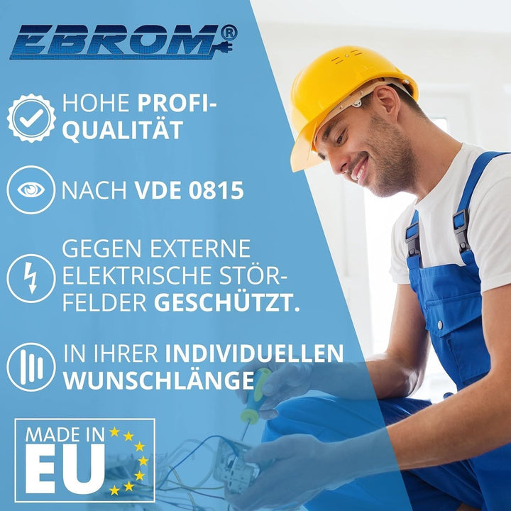 EBROM Fernmeldeleitung Telefonkabel Datenübertragung J-Y(St) Y 2x2x0,8 mm geschirmt - Meterware auf