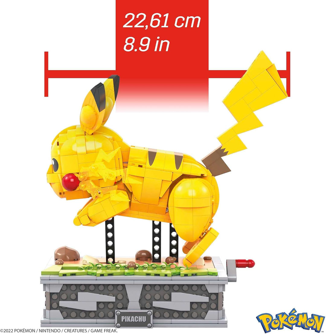 Mega Construx HGC23 - Pokémon Motion Pikachu, bewegliches Bauset, Sammler-Figur mit 1095 Teilen, Kon