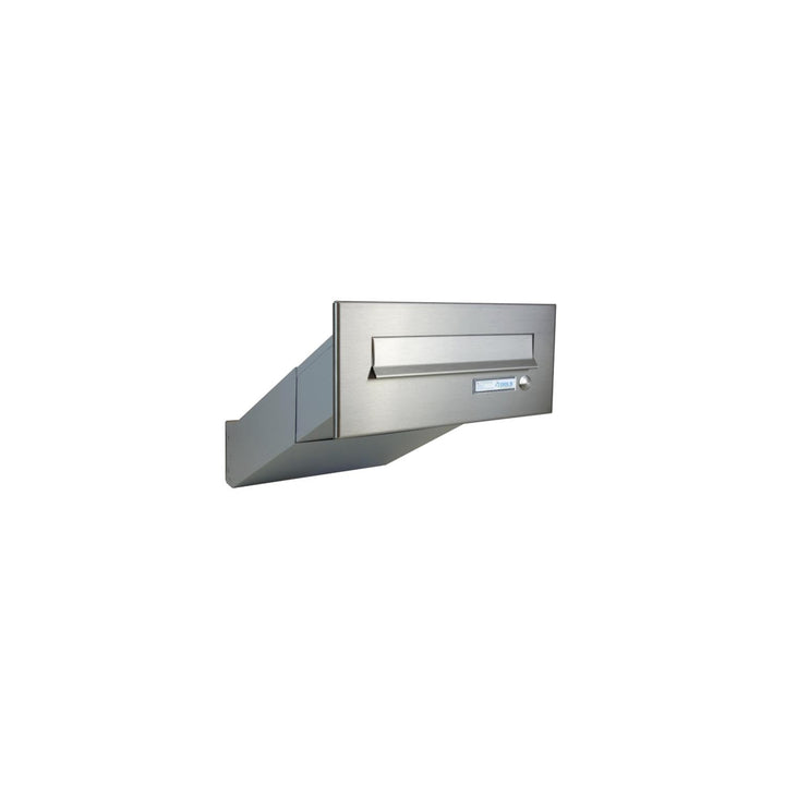 D-042 Edelstahl Mauerdurchwurf Briefkasten mit Klingel (Tiefe: 35-50 cm) - LETTERBOX24.de