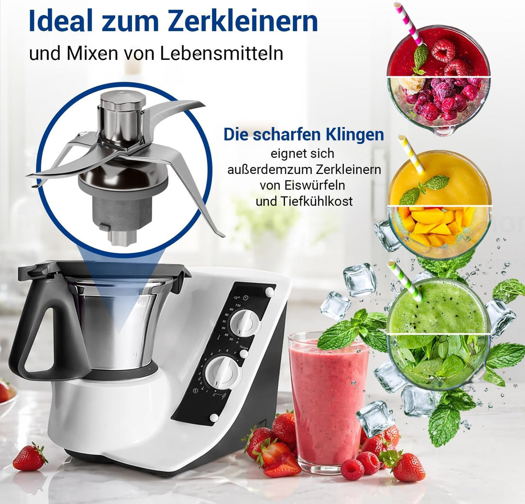 VIOKS Alternativ Mixmesser kompatibel mit Thеrmomix TM21 | Messer Kochzubehör, aus Edelstahl, inklus