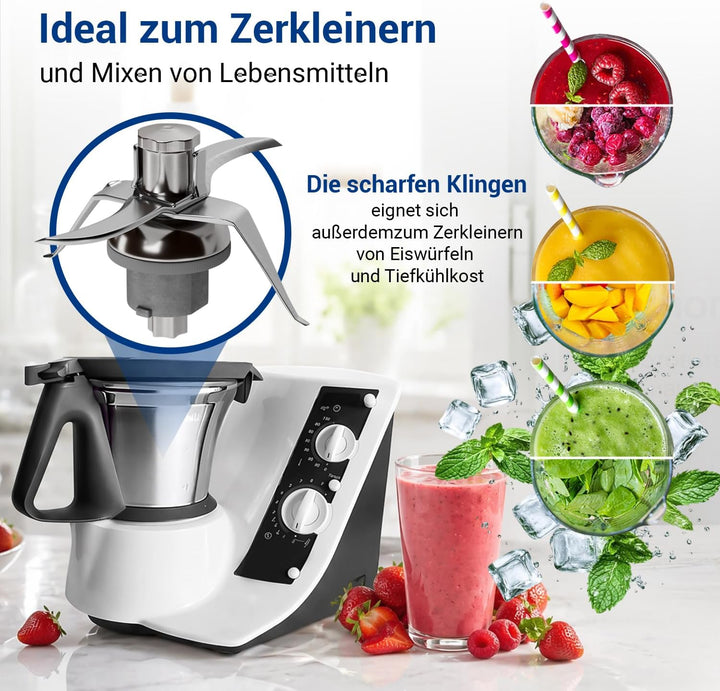 VIOKS Alternativ Messer kompatibel mit Thеrmomix TM21 | Mixmesser Kochzubehör, Edelstahl, inklusive