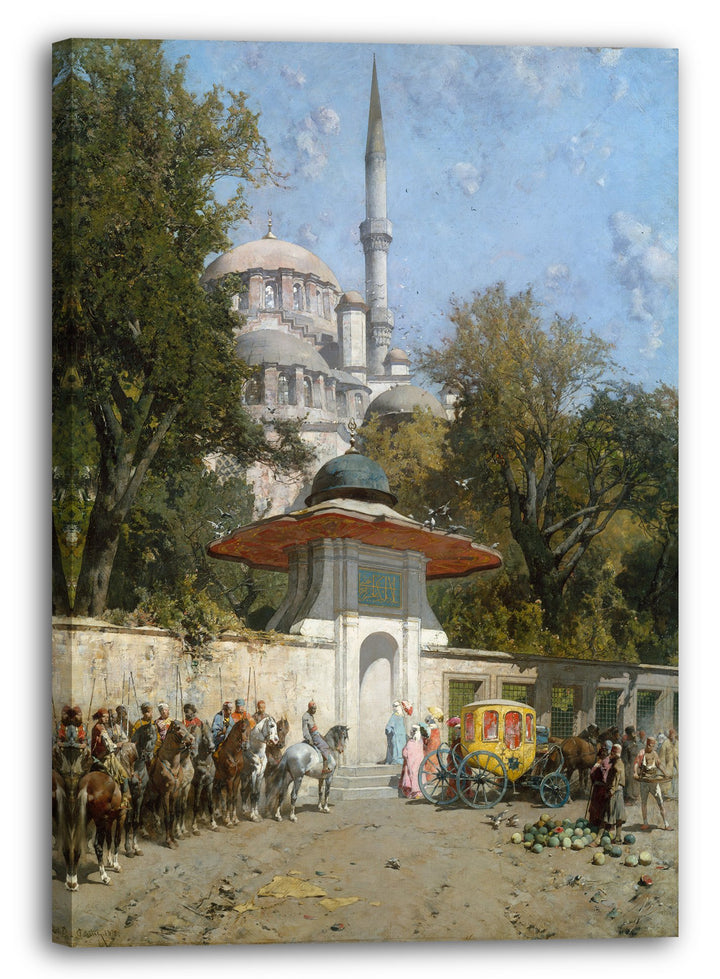 Printed Paintings Leinwand (70x100cm): Alberto Pasini - Eine Moschee 70x100 cm, 70x100 cm