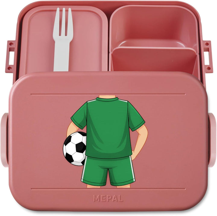 printplanet® Personalisierbare Brotdose „Layout Trikot Grün“ – Lunchbox/Bento Box von Mepal – mit ei