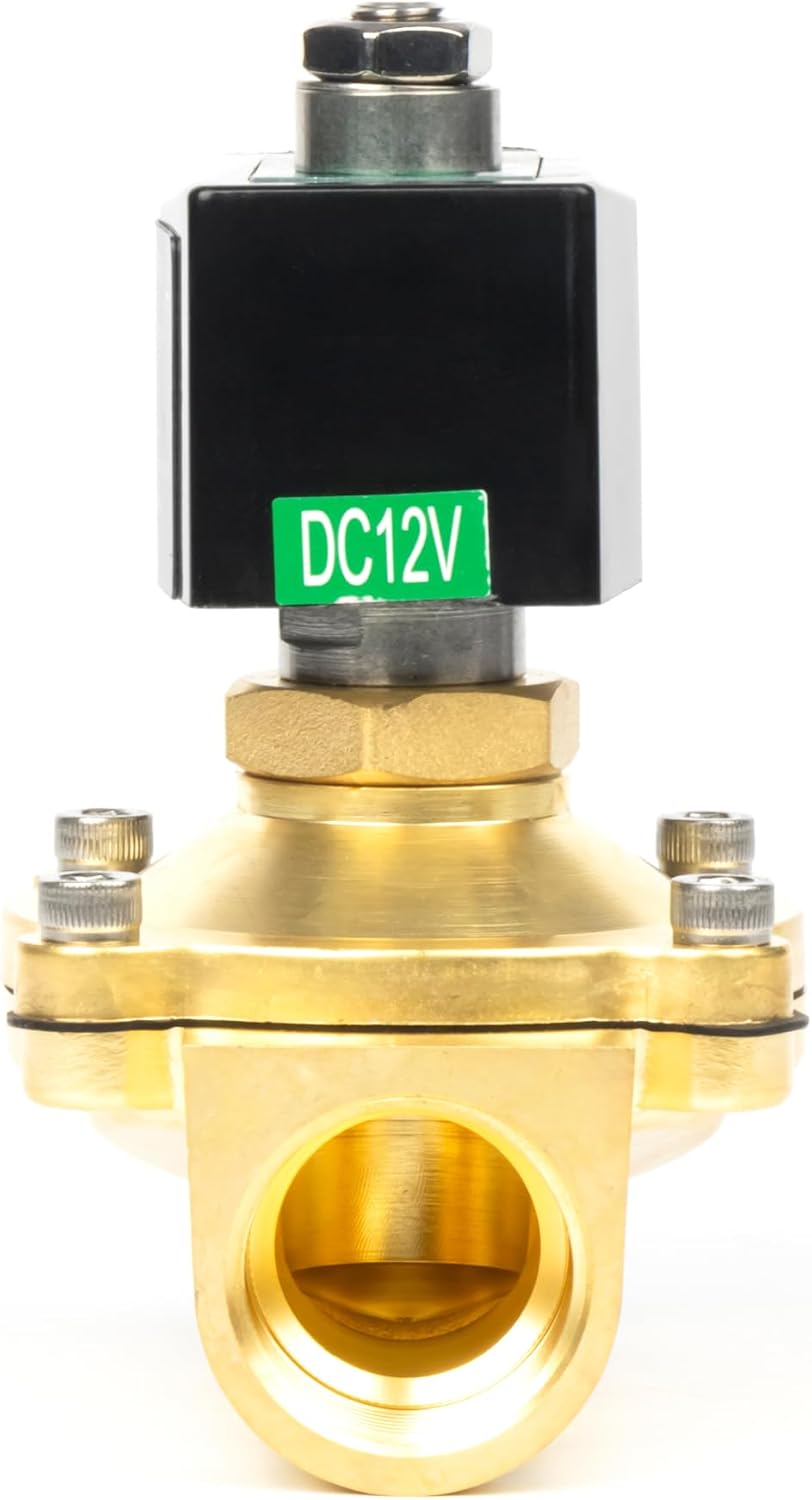 U.S. Solid Magnetventil Messing stromlos offen NO 10 bar - Elektrisches Wasserventil VITON (1", 12V
