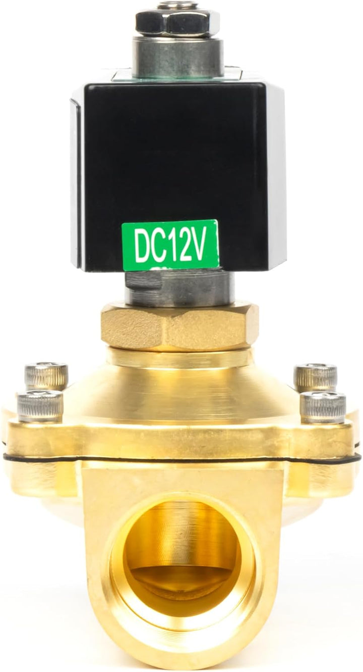 U.S. Solid Magnetventil Messing stromlos offen NO 10 bar - Elektrisches Wasserventil VITON (1", 12V