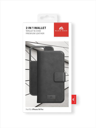Black Rock - Hülle 360 Grad Klapphülle 2-In-1 Leder Wallet Passend für Apple iPhone 14 Pro I Handyhü
