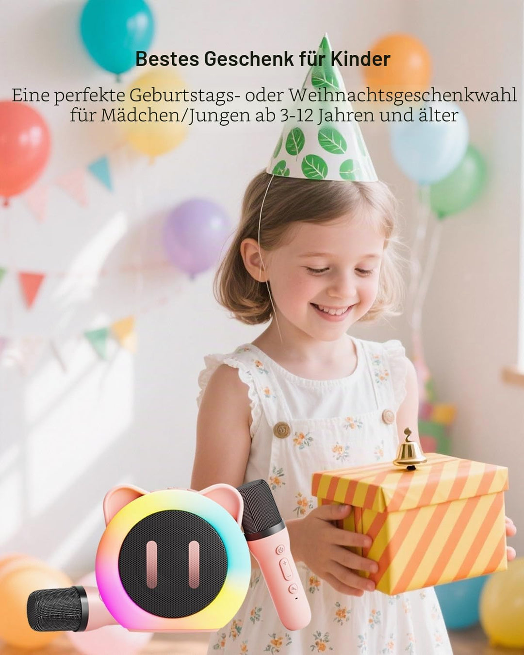 Karaoke Maschine Kinder, Kindertag Geschenk für Mädchen 3 4 5 6 7 8 9 10 11 12 Jahre,Mini Karaoke Ki