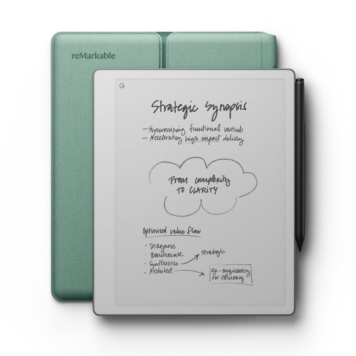 reMarkable Paper Pure mit Marker Plus und Sleeve Folio – Nebelgrün | 10,3-Zoll-Papier-Tablet mit Sch