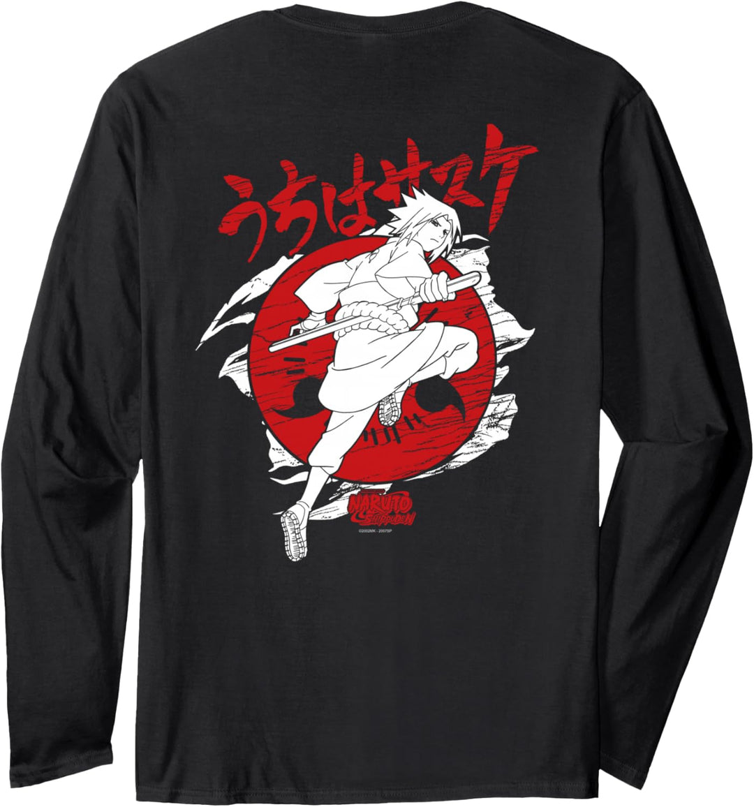 Naruto Shippuden Sasuke Sharingan Langarmshirt
