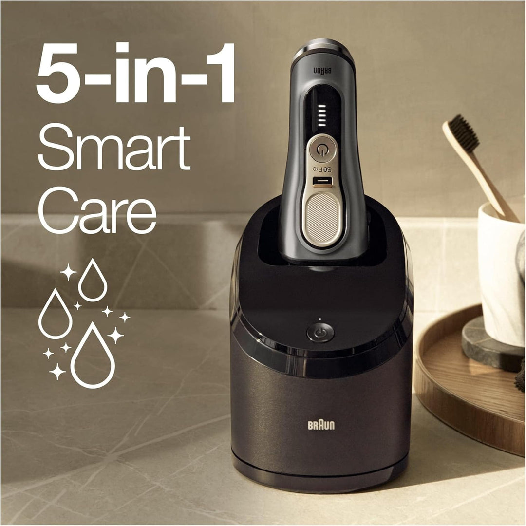 Braun Series 9 Pro Premium Rasierer Herren, Testsieger Stiftung Warentest, 4+1 Scherkopf, Elektroras