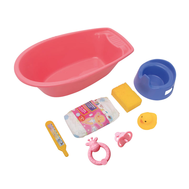Heless 914 - Puppenbadewanne mit viel Zubehör, ca. 40,5 cm, Verschiedene