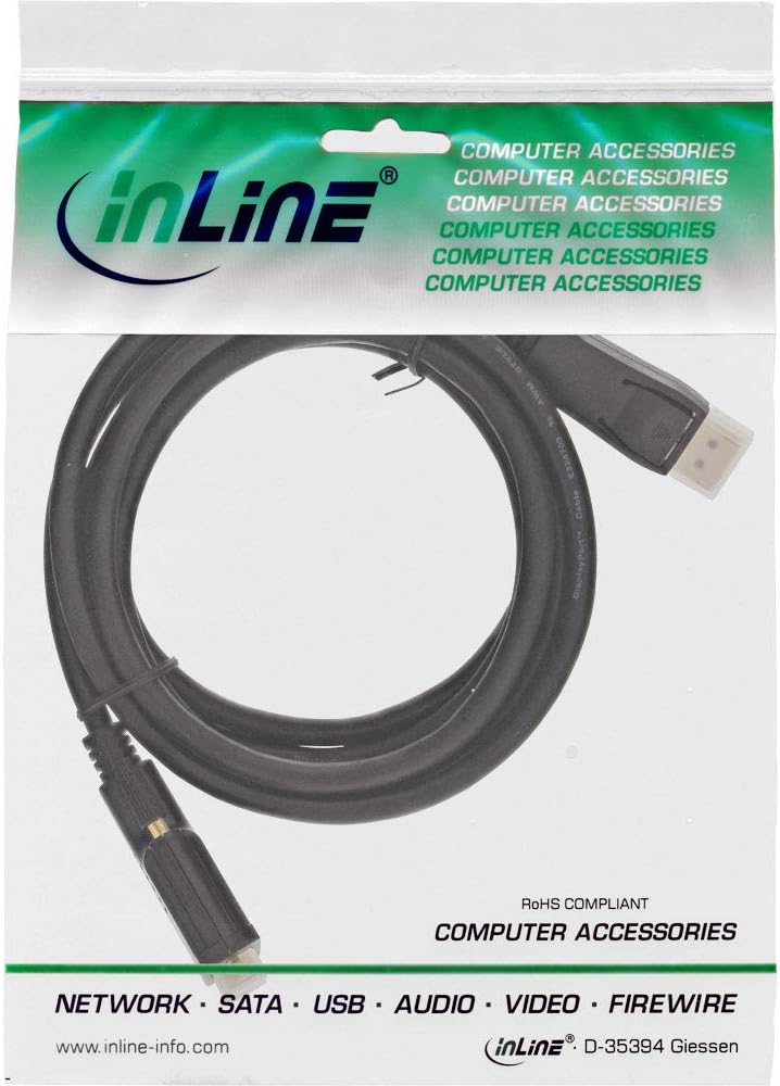 InLine® DisplayPort zu DVI Konverter Kabel, schwarz, 10m