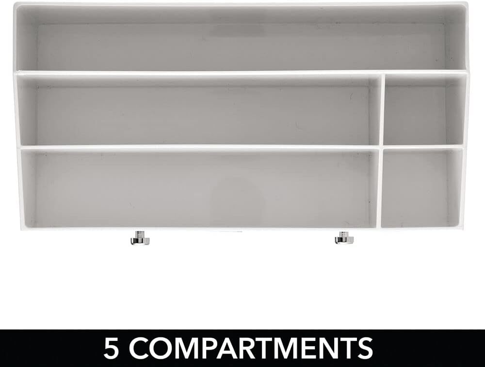 mDesign Kosmetik Organizer – Aufbewahrungsbox mit 5 Fächern und 2 Schubladen für Make-up, Nagellack