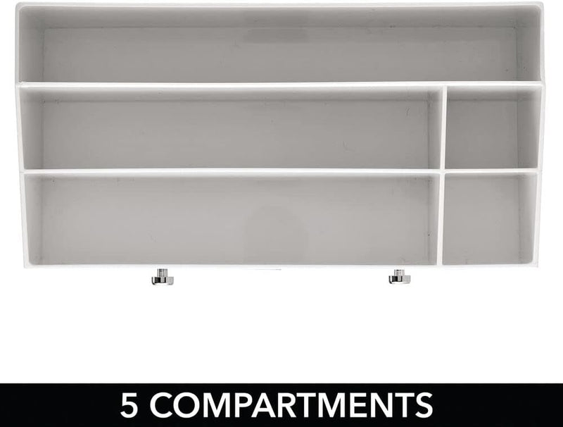mDesign Kosmetik Organizer – Aufbewahrungsbox mit 5 Fächern und 2 Schubladen für Make-up, Nagellack