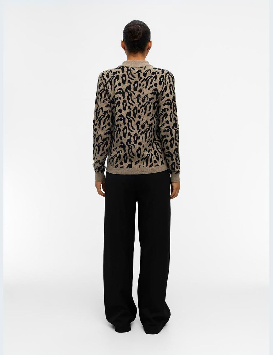 Object Damen Objray L/S Knit Pullover AOP Noos Strickpullover M Fossil 2, M Fossil 2