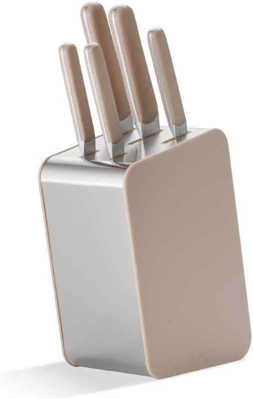 BergHOFF Home Messerblock mit Messer - 6-teilig Messerset mit Block - Küchenmesserset - Küchenmesser