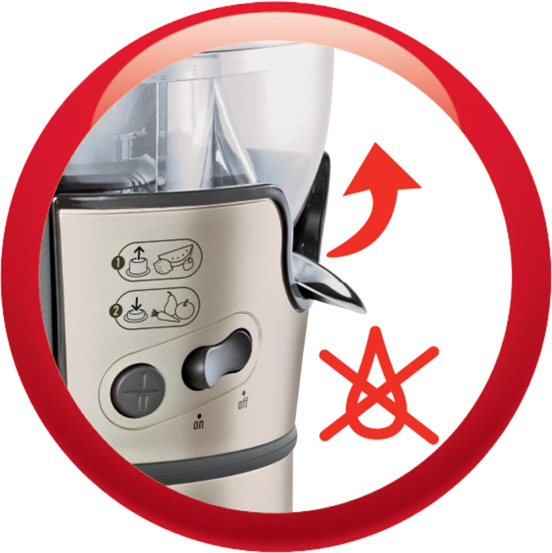Moulinex JU385H Entsafter und Zitruspresse Elea Duo | 300 Watt | 2 Geschwingigkeitsstufe | schwarz /