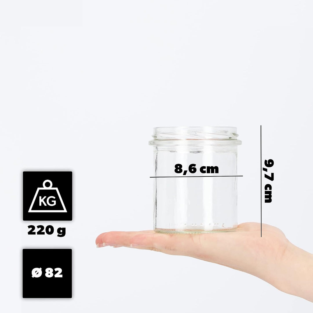KADAX 10er Set Marmeladengläser 350ml TO82 Paprika, Einmachgläser Vorratsgläser Mason Jar mit Schrau