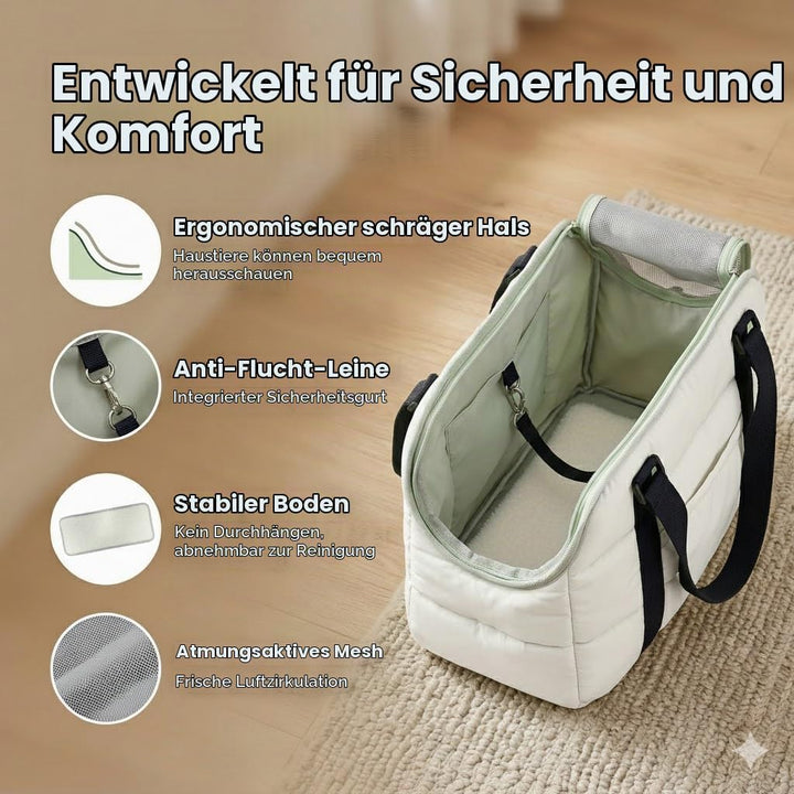 Handtaschen für kleine Hunde, Hundetragetaschen mit sicherem Geschirrclip, gepolstertem Baumwollinne