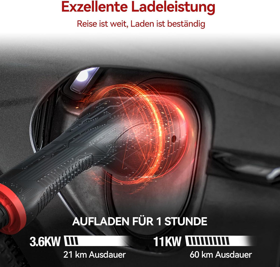 MCEVKELN Typ 2 Ladekabel 11KW 3 Phasig - 16A Ladekabel Typ 2 für Elektroautos & Hybrid 7M Mode 3 Lad