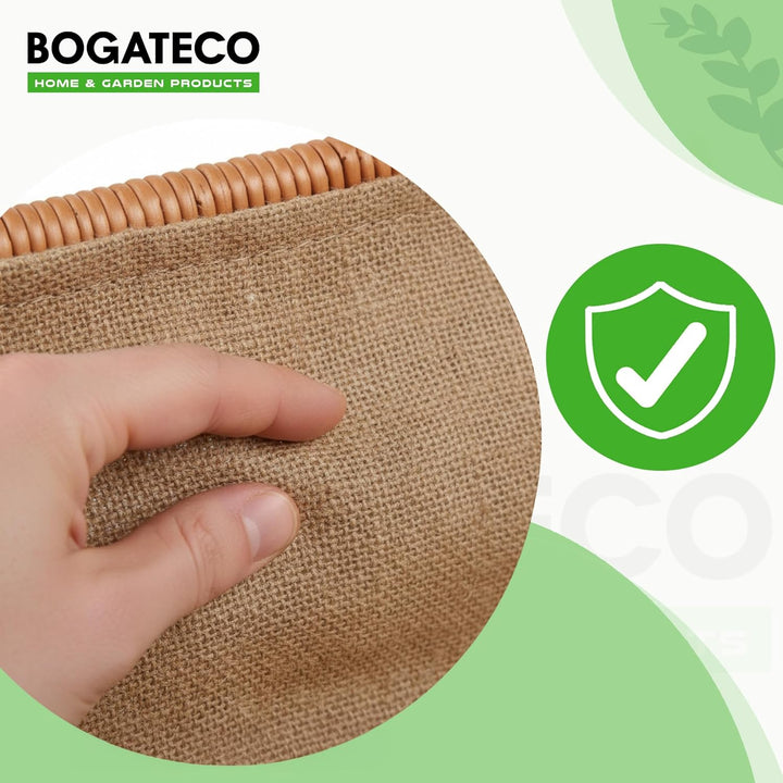 BOGATECO Weidenkorb mit Griff | Kaminkorb 50X35X25 | Handgewebt | Holzkorb mit Verstärkung 50 x 25 x