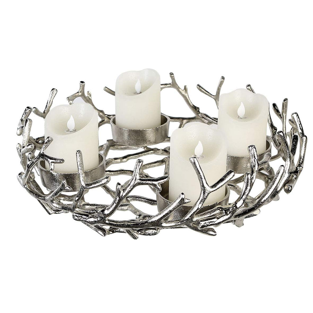 Casablanca [SA2021/08] Adventsleuchter Twigs antik-silberD.42cm