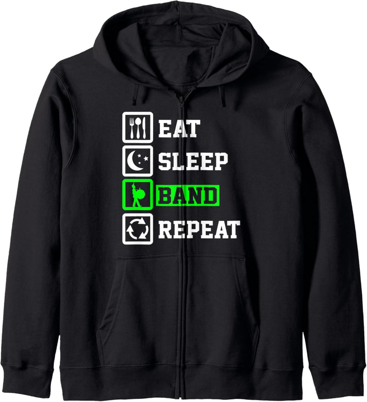 Eat Sleep Bass Drum Repeat Marching Band Kapuzenjacke