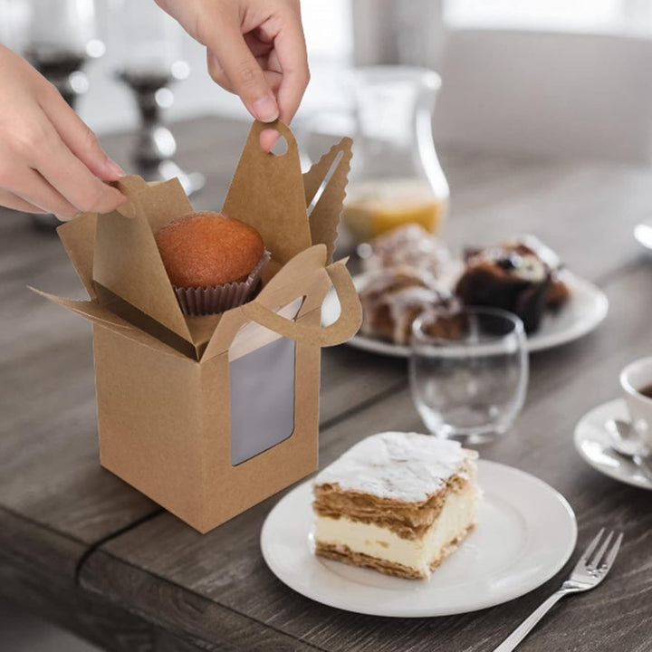 Fippy 50 Stück Cupcake Boxen 1er mit 100 Stück Cupcake Förmchen Papier, Einzelne Cupcake Muffin Boxe