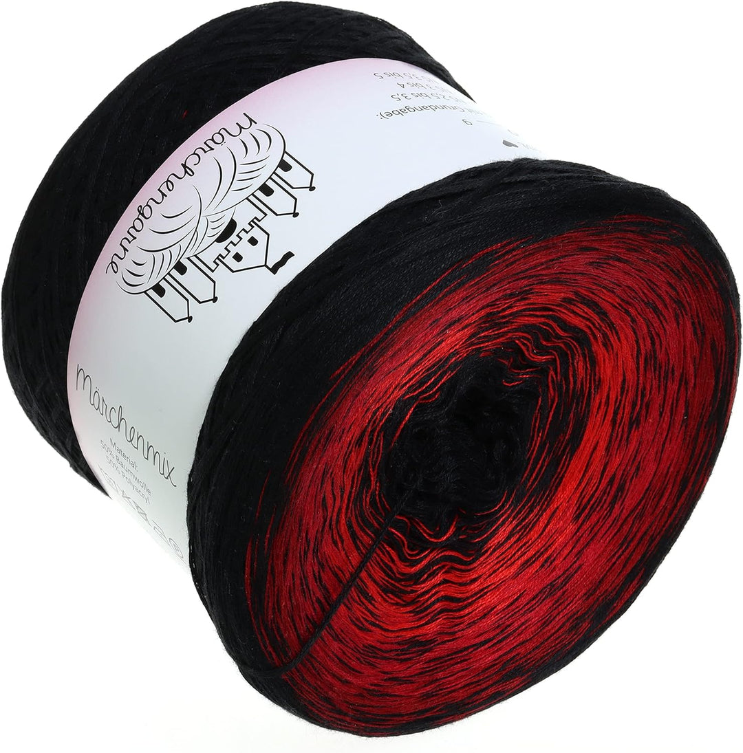 Farbverlaufsgarn Höllenfeuer 400g - 1520m 4 fädig Bobbel Wolle handstrickgarn, Höllenfeuer