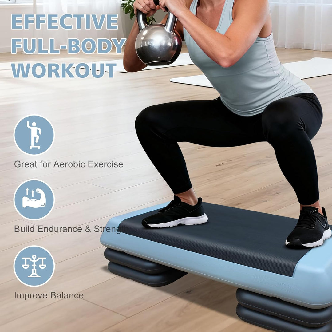 Gecheer Aerobic Stepper, Workout Step Platform, 76cm x 35cm, ABS Material, Höhenverstellbar, für Fit