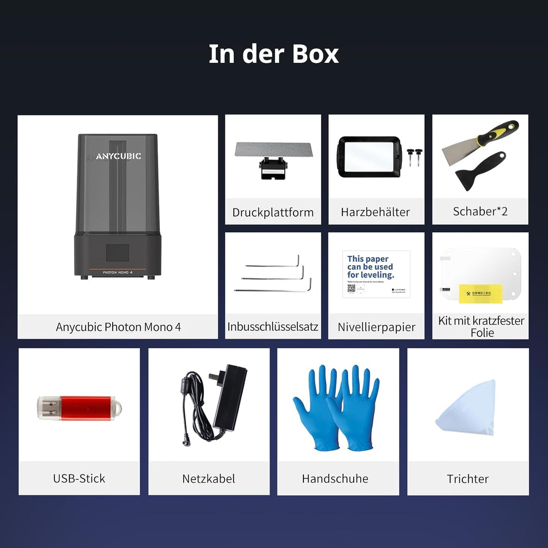 ANYCUBIC 10K 3D Drucker Photon Mono 4, mit 7" Monochrom-LCD-Bildschirm, Druckgeschwindigkeit 70 mm/h