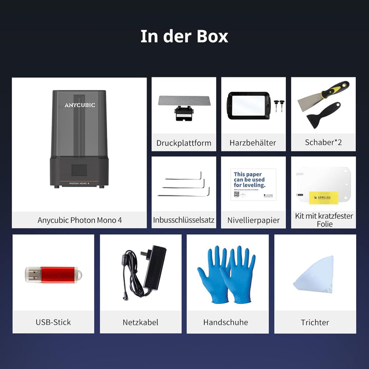 ANYCUBIC 10K 3D Drucker Photon Mono 4, mit 7" Monochrom-LCD-Bildschirm, Druckgeschwindigkeit 70 mm/h