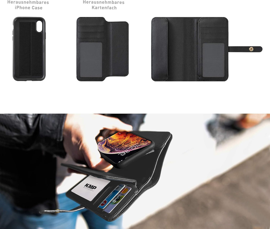 KMP Portemonnaie Schutzhülle für iPhone XS Max Black Panther Comfort, Black panther Comfort